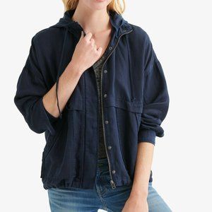 Lucky Brand Women's Tencel Hooded Jacket Small Navy Blue NWT